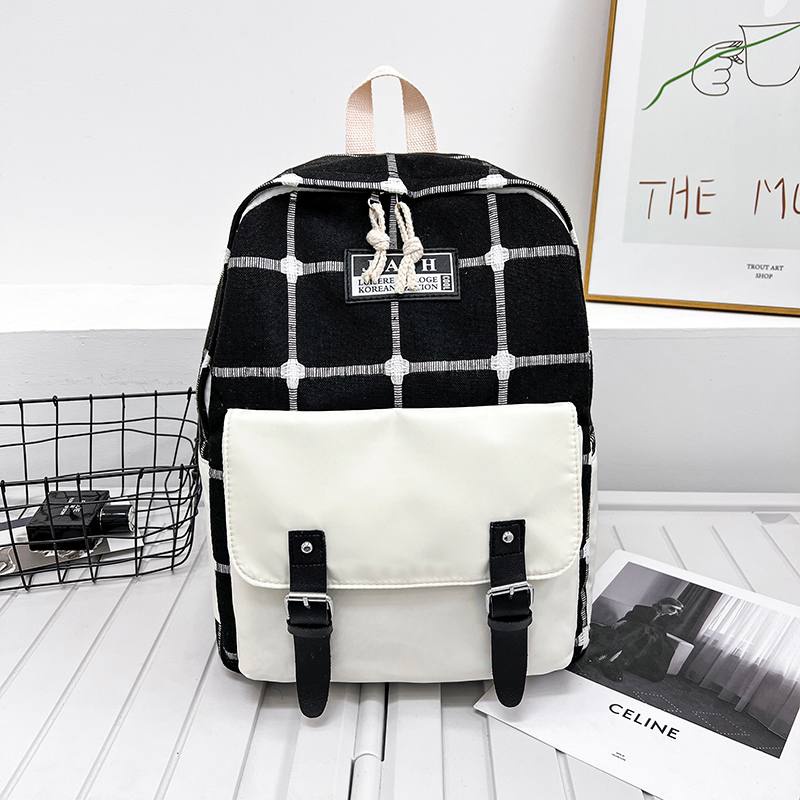 TAS RANSEL IMPORT BACKPACK KANVAS WANITA ABU RIALTA TA270G2 MURAH FASHION KULIAH-Black