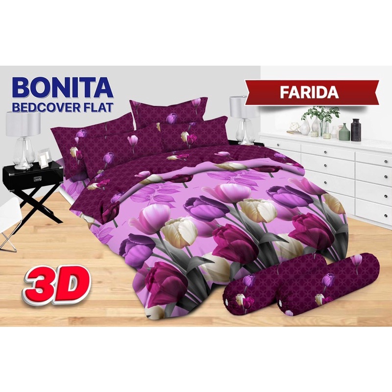 ( BISA COD )SPREI DAN BEDCOVER BONITA DISPERSE UK 180*200 CM ANTI LUNTUR