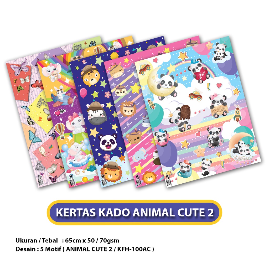 

Kertas Kado Animal Cute Seri 2 isi 50 / Bungkus Kado KFH-100AC