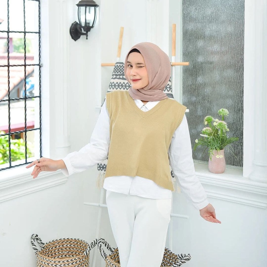 Nara Grosir - Natha Crop Vest | Fashion Terkini | Sweater Termurah