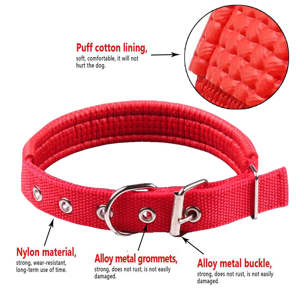 Pet Collar Dog and Cat / Tali Kalung Hewan Anjing Kucing Nylon Tebal