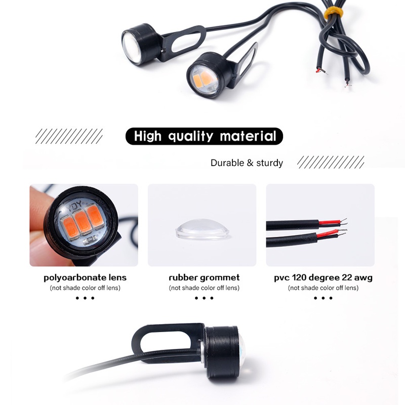 1 Pasang Lampu LED Eagle Eye Universal Untuk Kaca Spion Motor