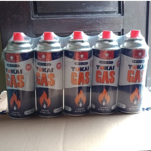 Tokai Gas Tabung Portable 100% Baru Bukan Isi Ulang atau Bukan Refill Original 100% New isi 235 Gram untuk Kompor Portabel Kaleng Gas Stove TORCH Camping Kemah JENIS Hicook Hi Cook Butane Culinaria Winn Bright Gas Super Cook Regulator Gas Murah Irit Hemat