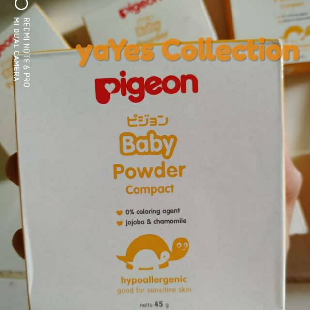 Bedak Padat bayi pigeon 45 g baby powder compact refill plus puff refil pegeon skin kulit sensitif