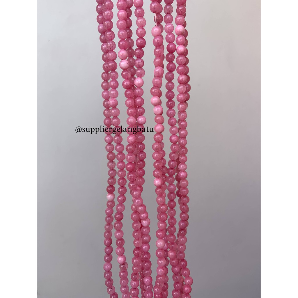 batu kristal red borneo pink 6mm banjar crystal stone healing serat bahan strap mask kalung gelang