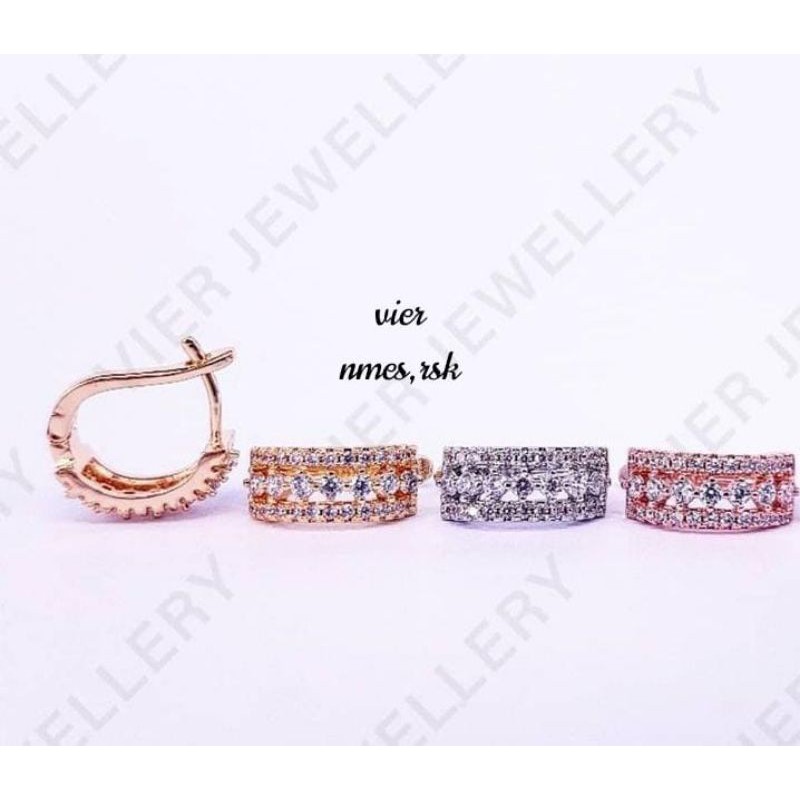 Anting berlian/replika,vier setara dgn titanium,mata micro diamond yg dpake ditoko mas,awet,thn lama