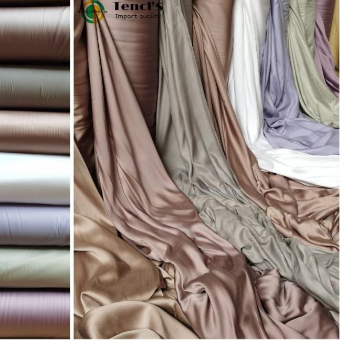 TERBARU Bahan Kain Tencel Polos Meteran / Sprei dan Bedcover Tencel Polos PROMO