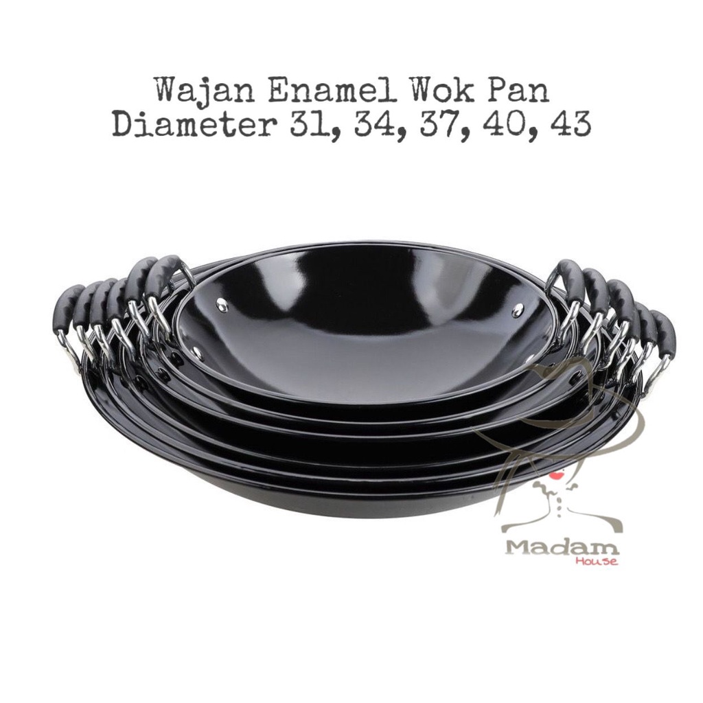 MH WAJAN ENAMEL UGO WOK PAN ANTI LENGKET TEBAL