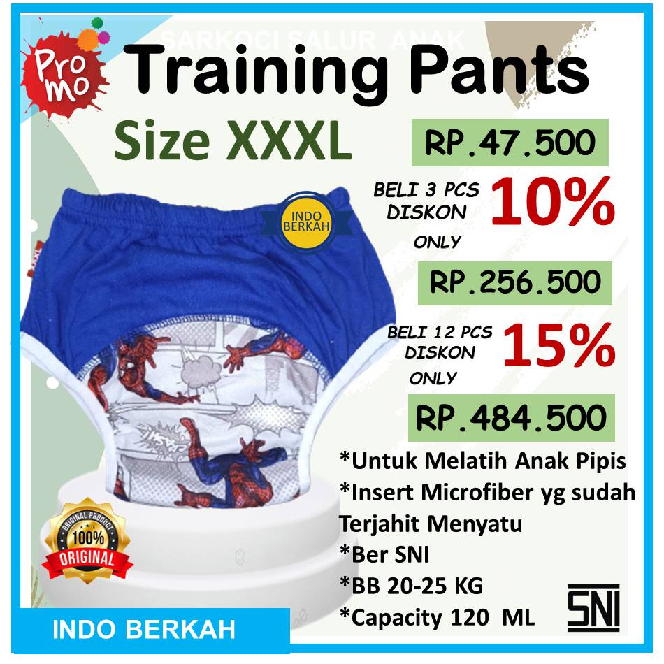 Clodi Training Pants Klodiz Ukuran Jumbo XXXL BB 20-25 Kg Popok Kain Celana Dalam Bayi Popok Latihan