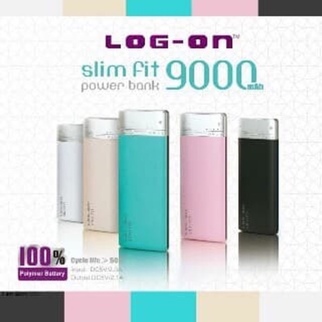 POWERBANK LOG-ON 9000mah SLIM FIT 520L