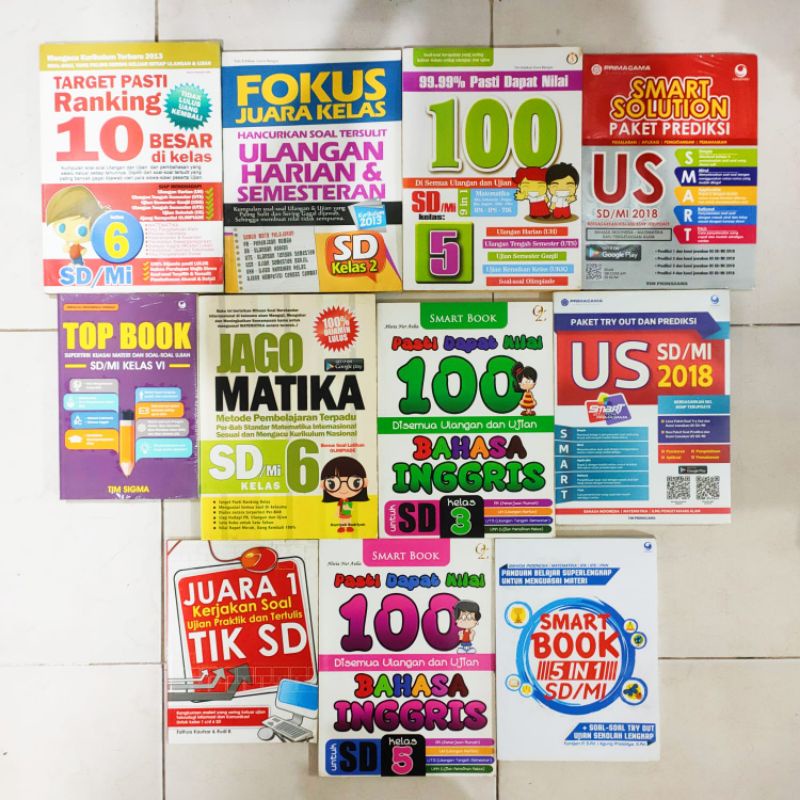 Buku Soal-Soal SD / Fokus Juara Kelas SD kls 2 / Jago Matematika Kelas 6 / Bahasa Inggris Kelas 5 / 