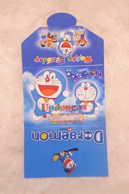 Kartu Undangan Ulang Tahun Anak Gambar Karakter Doraemon Lipat Tiga Shopee Indonesia