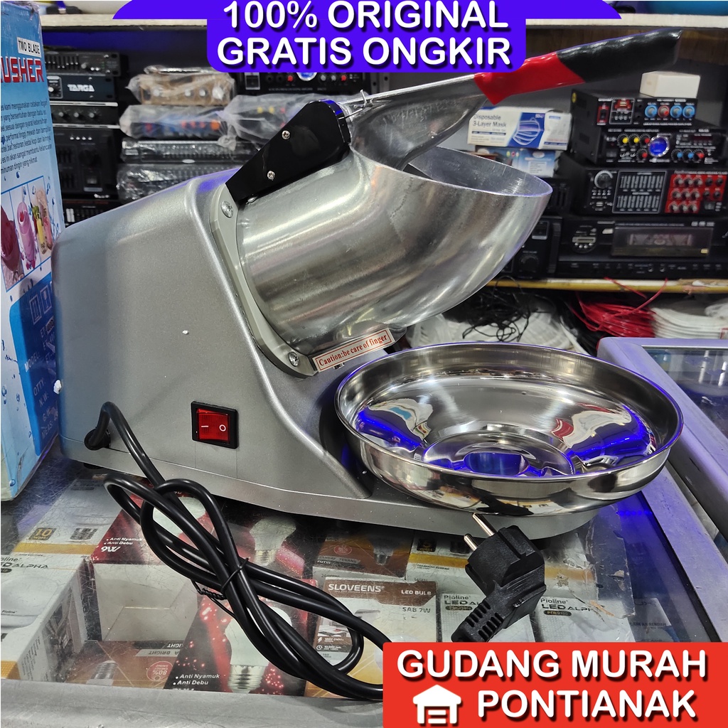 Mesin Pemarut Serut Es Batu mesin ice crusher 2 mata pisau VIPOO / ADVANCE