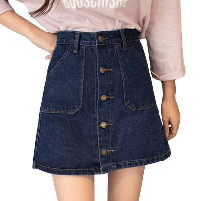Nina Denim A Line Skirt(#602)/Rok denim/Rok mini/Rok jeans/Rok pendek
