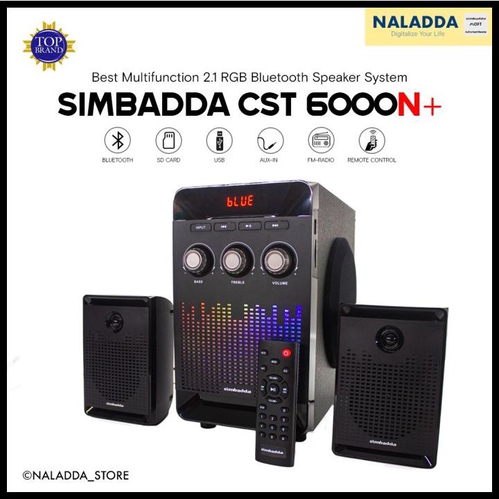 Simbadda Cst 6000N+ |2.1 Rgb Multimedia Bass Bluetooth Speaker Aktif