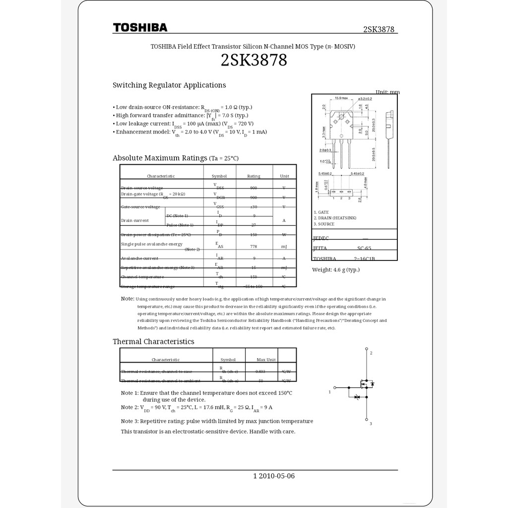 Mosfet 2SK 3878 K3878