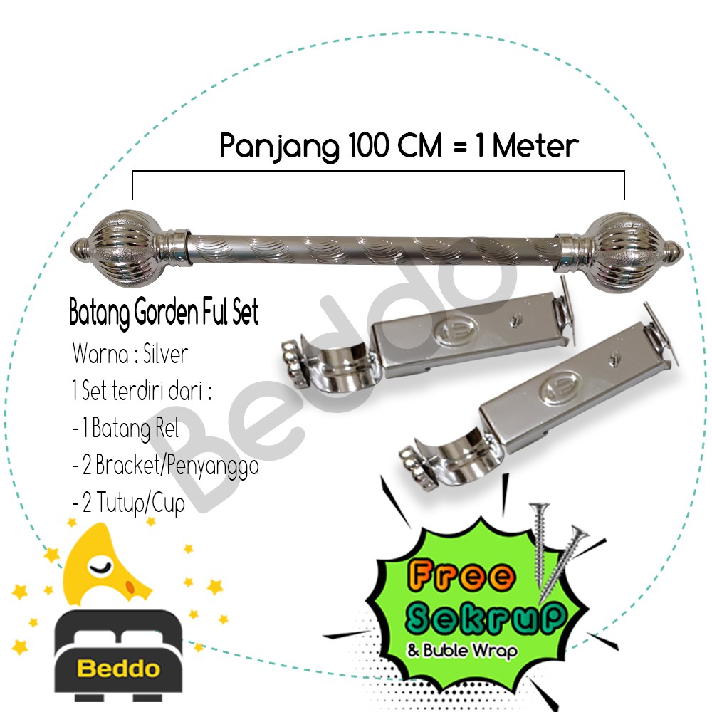 Batang Gorden Besi Gorden Tongkat Gorden Stick Gorden Ring Gorden - 50cm 75cm 100cm 125cm 150cm 200cm