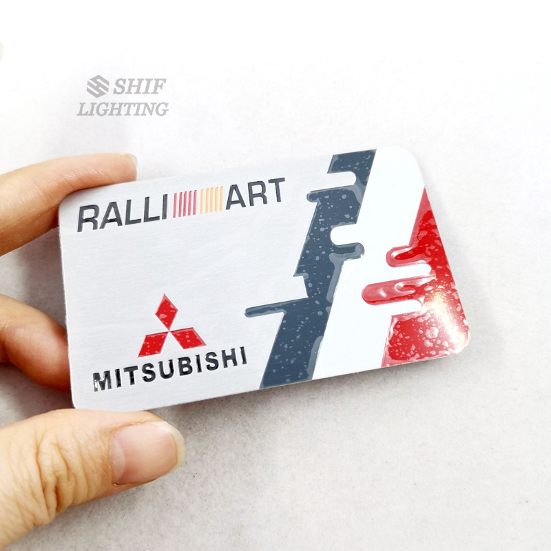 1Pc Stiker Emblem Logo RALLIART Bahan Aluminium untuk Mobil Mitsubishi