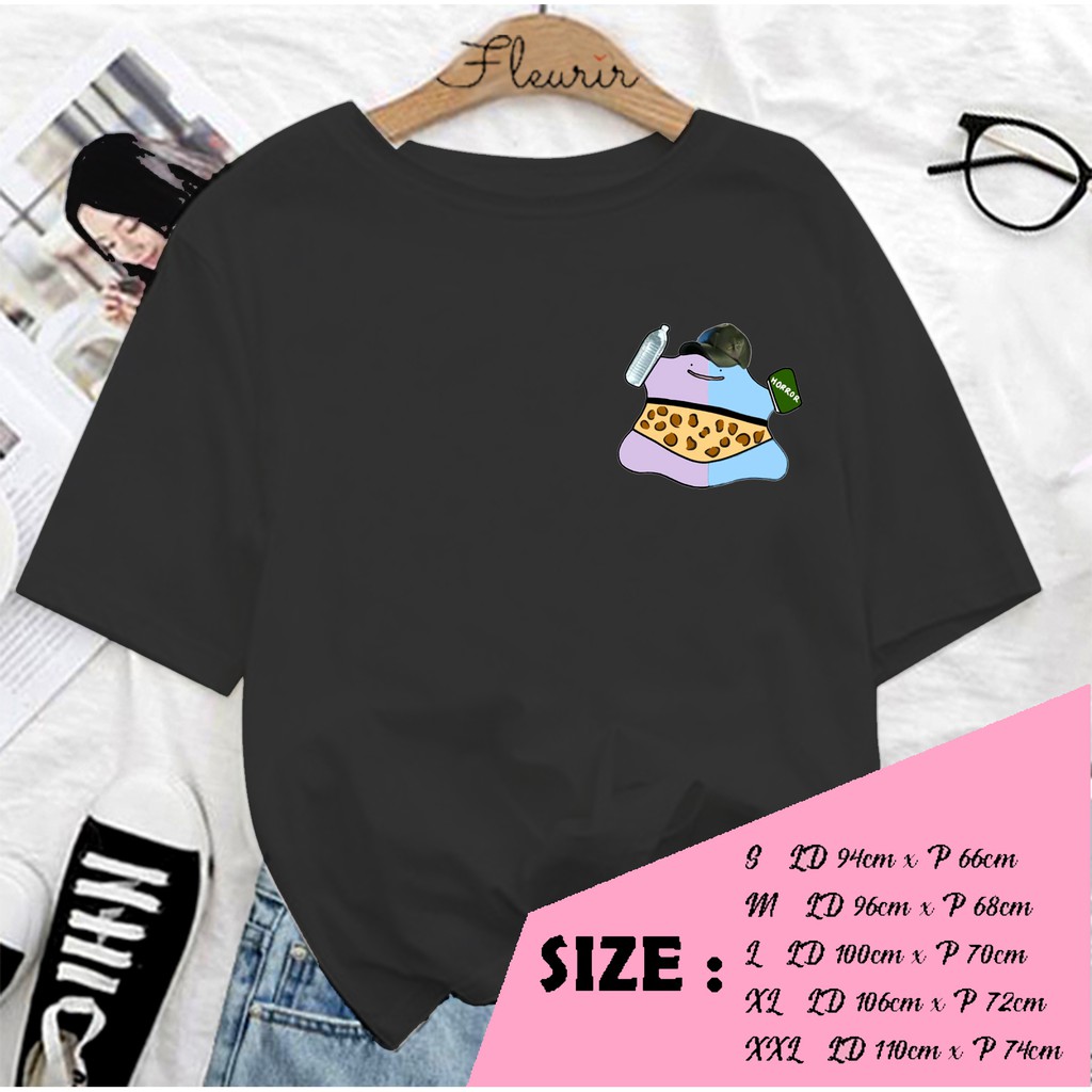 FLEURIR - KAOS DITTO HORROR WANITA DEWASA LENGAN PENDEK OVERSIZE JUMBO