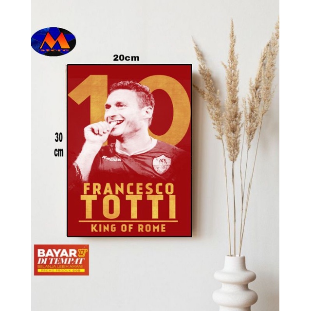 Hiasan dinding francesco totti/poster kayu totti/walldecor/as roma