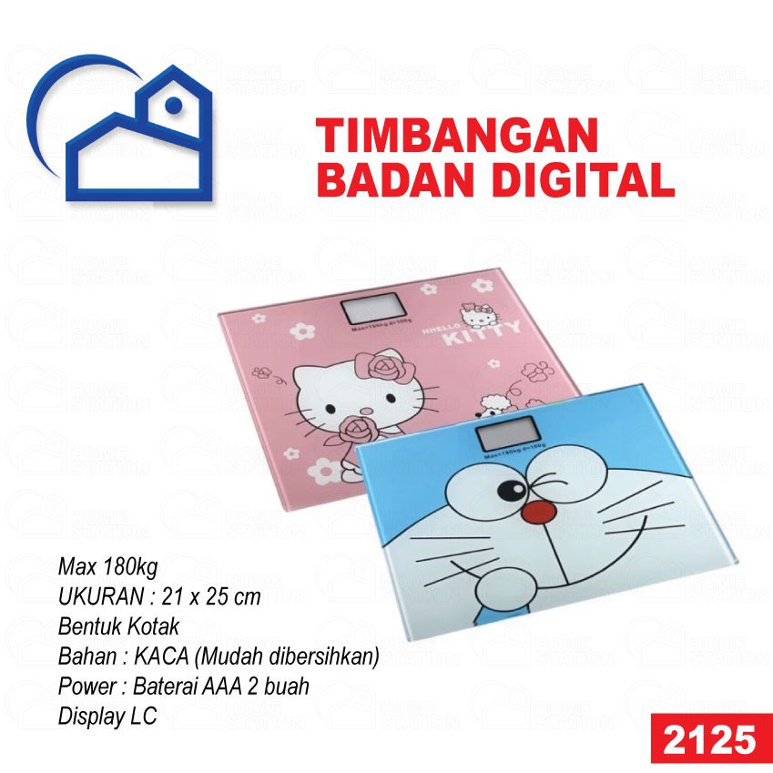 Timbangan badan digital segi mini karakter Max 180kg 2125