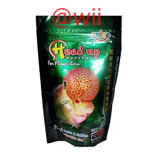 Okiko hijau Head Up Huncher makanan pakan ikan louhan 100gr