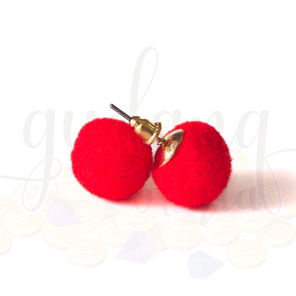 Anting Stud Simple Mini Pompom Lucu GH 203557