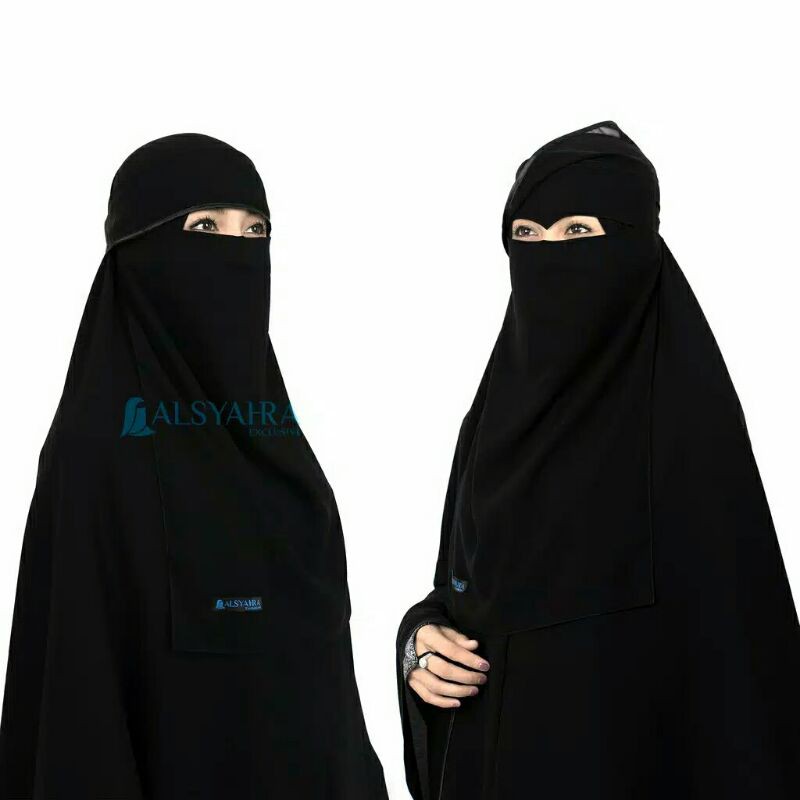 Alsyahra Exclusive Niqab Bandana Poni Bisban Elang / Lurus Sifon Jetblack