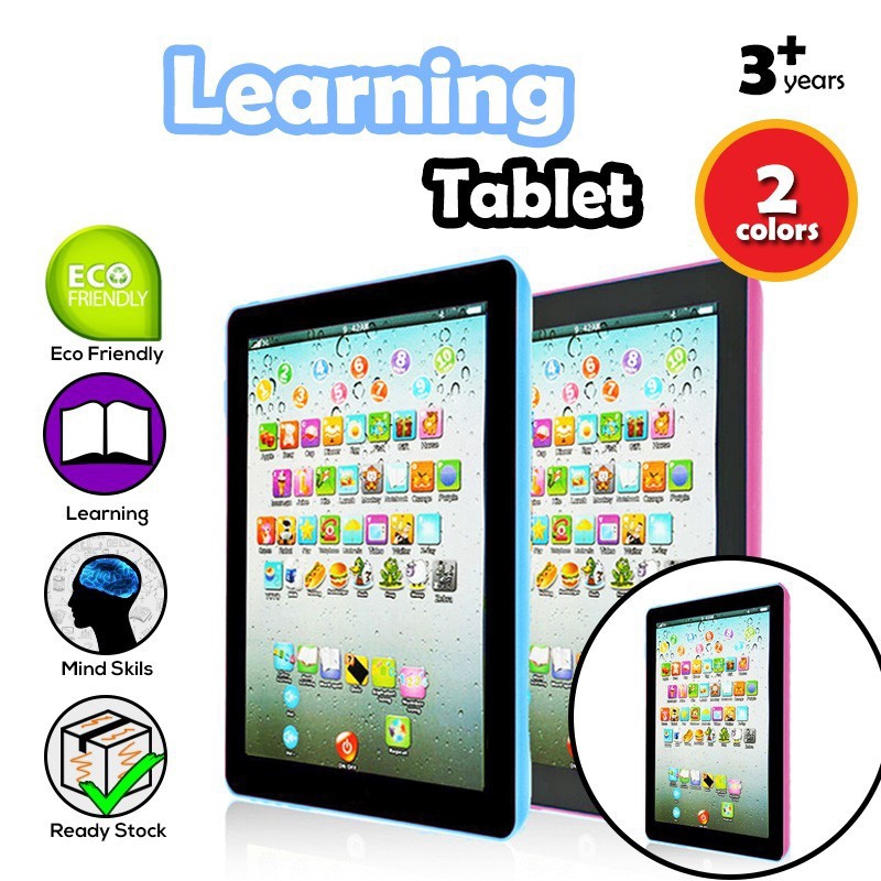 1pc Pad Mesin Belajar &amp; Edukasi Komputer Bahasa Inggris Tablet Mainan Anak Balita Usia 2th 3 4 5 6 Tahun Cowok Cewek