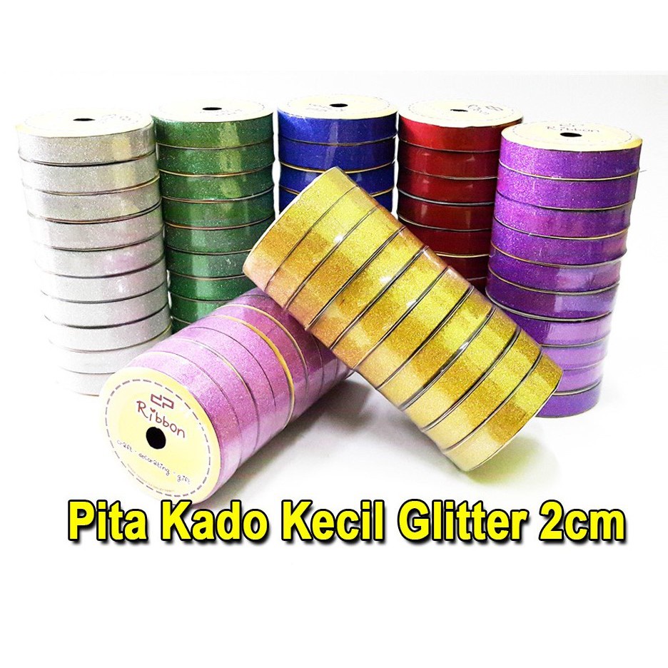 Pita Kado Glitter 2cm 18mm Ribbon Jepang Plastik Kertas Warna Warni Biru Tua Muda Merah Emas Ungu Fuchia Hijau Pink Silver Gift Hadiah Parcel Ulang Tahun Anniversary Birthday Party Wisuda Graduate Bunga Prakarya Kerajinan Grosing Prakarya Malang