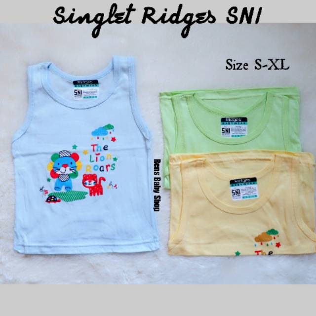 Kaos singlet ridges WARNA SNI anak bayi