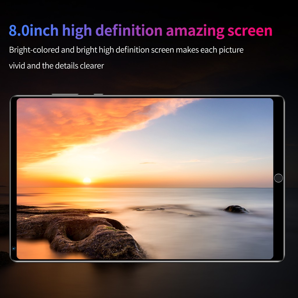 Tablet Original 6GB+128GB 8.0-inch Screen Tablet PC HD 4G/5g Android Tablet  Smart Tablet, Brand New Ten Cores, Support Online Courses, Watch Videos, Online Games