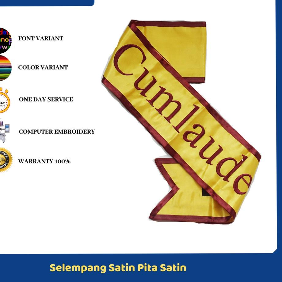 Selempang Wisuda Satin Pita Bordir Komputer