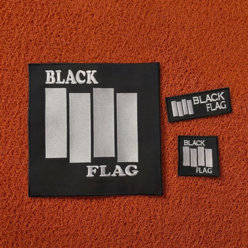 BACKPATCH BORDIR BLACK FLAG SATU SET ISI 3pcs BESAR BEST QUALITY