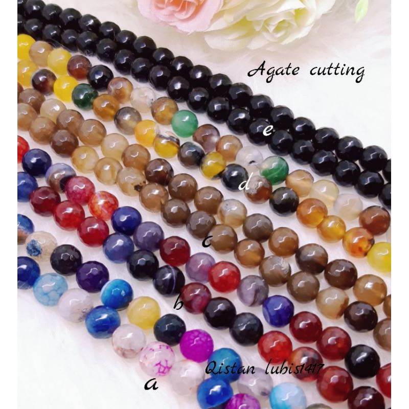 agate cutting 10mm serian warna gelap