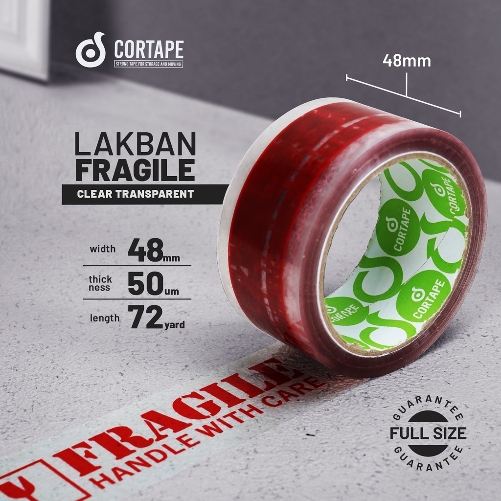 

LAKBAN FRAGILE CLEAR / BENING CORTAPE 48 MM 72 YARD CORTAPE