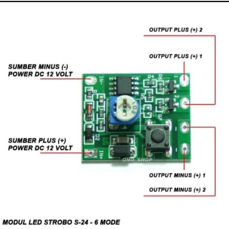 kit lampu LED  s-24 6 mode