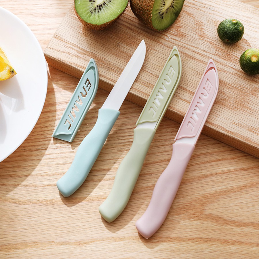 Pisau Set Keramik 3 In 1 Talenan Knife Set Peeler Buah Ceramic Fruit Knife Skin-peeler Combination