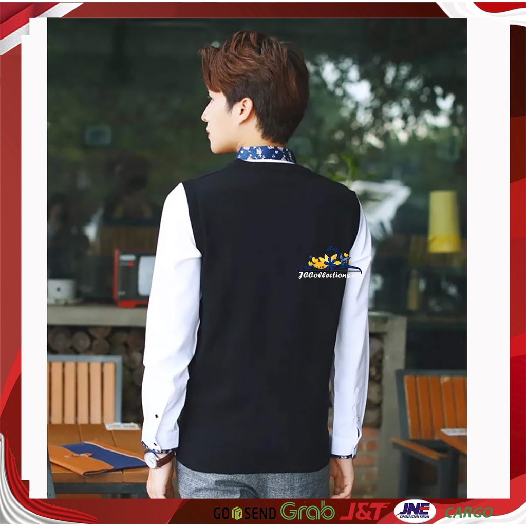 Rompi Vest Rajut Pria Korea Leher O - Odwin/ ONeck Vest Knitting - JCCOllections