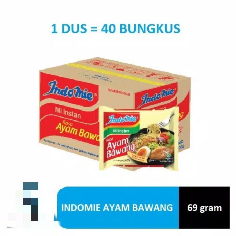 

Indomie ayam bawang isi 40 bks per karton