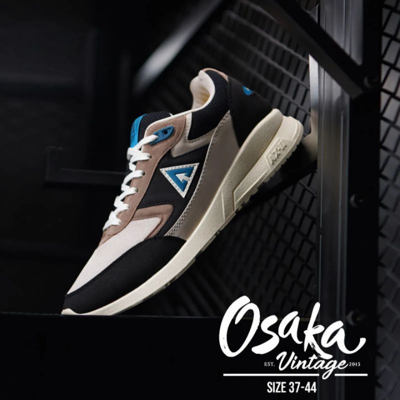 Aerostreet 37-44 Osaka Krem Biru Hitam - Sepatu Sneakers Sport