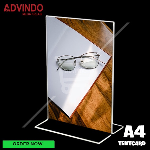

tent card / tentcard / display menu / tent holder / papan brosur akrilik / tentcard A4