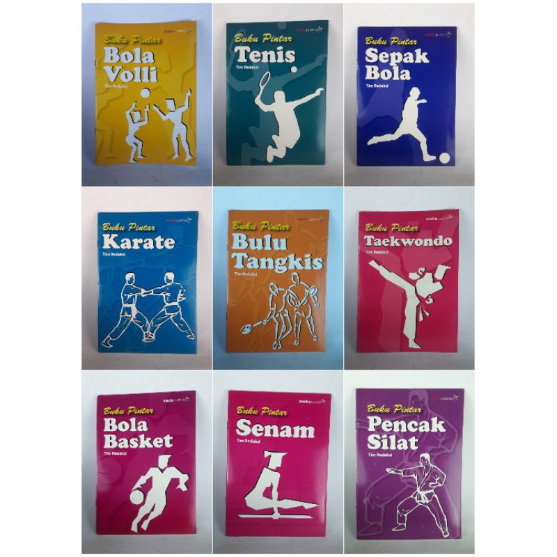 Buku pintar Pencak silat - bola volli - sepak bola - karate - bulu tangkis - taekwondo . vrf0/c