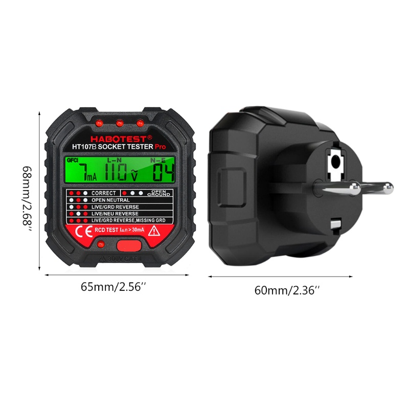 Btsg Kebocoran Untuk Perlindungan HT107 Socket Tester Voltage Test EU/UK/US Plug Line Tester