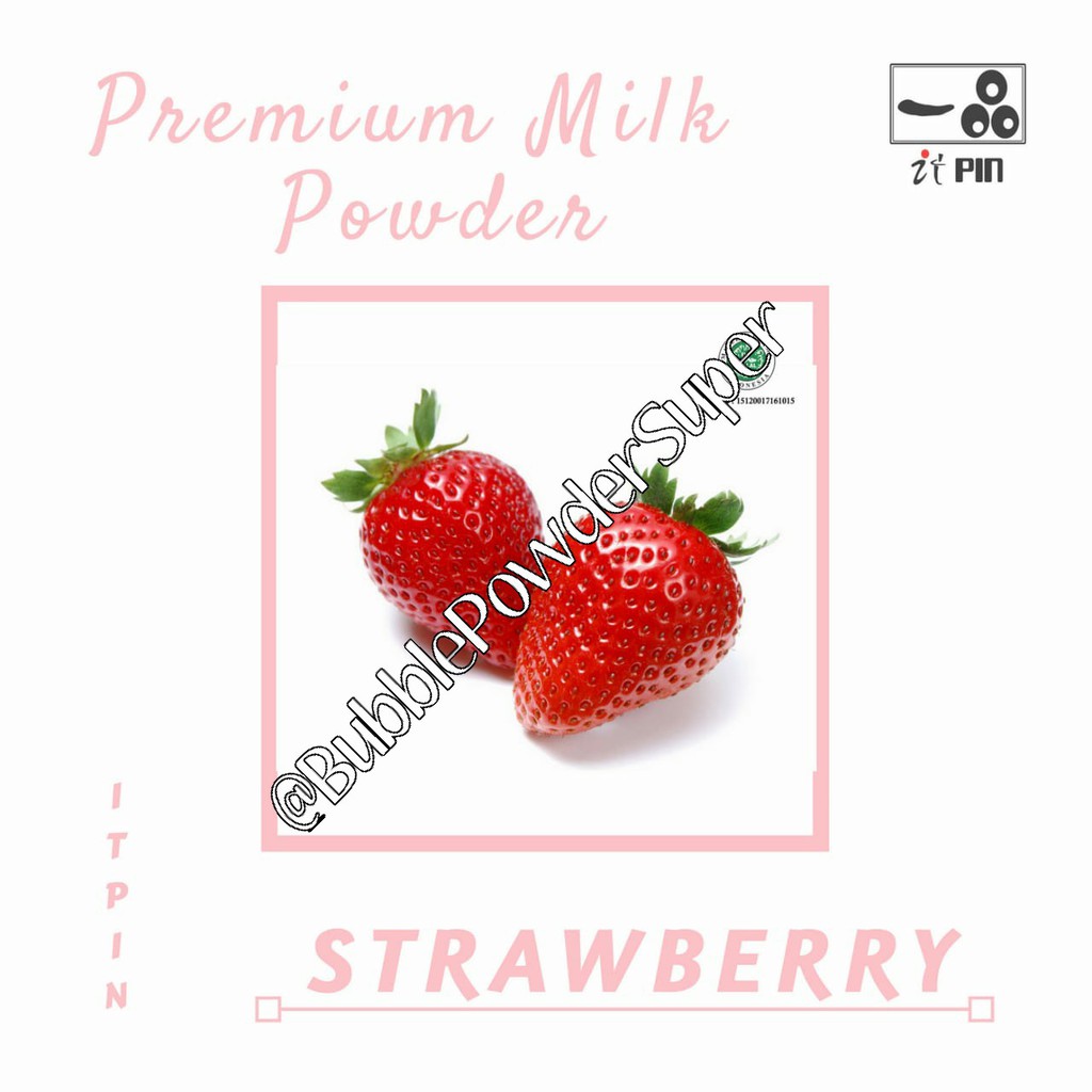 

[FREE BUBBLE MINI 100GR*] Serbuk Minuman Rasa Stroberi - Strawberry Milk Powder / Serbuk Strawberry @1kg