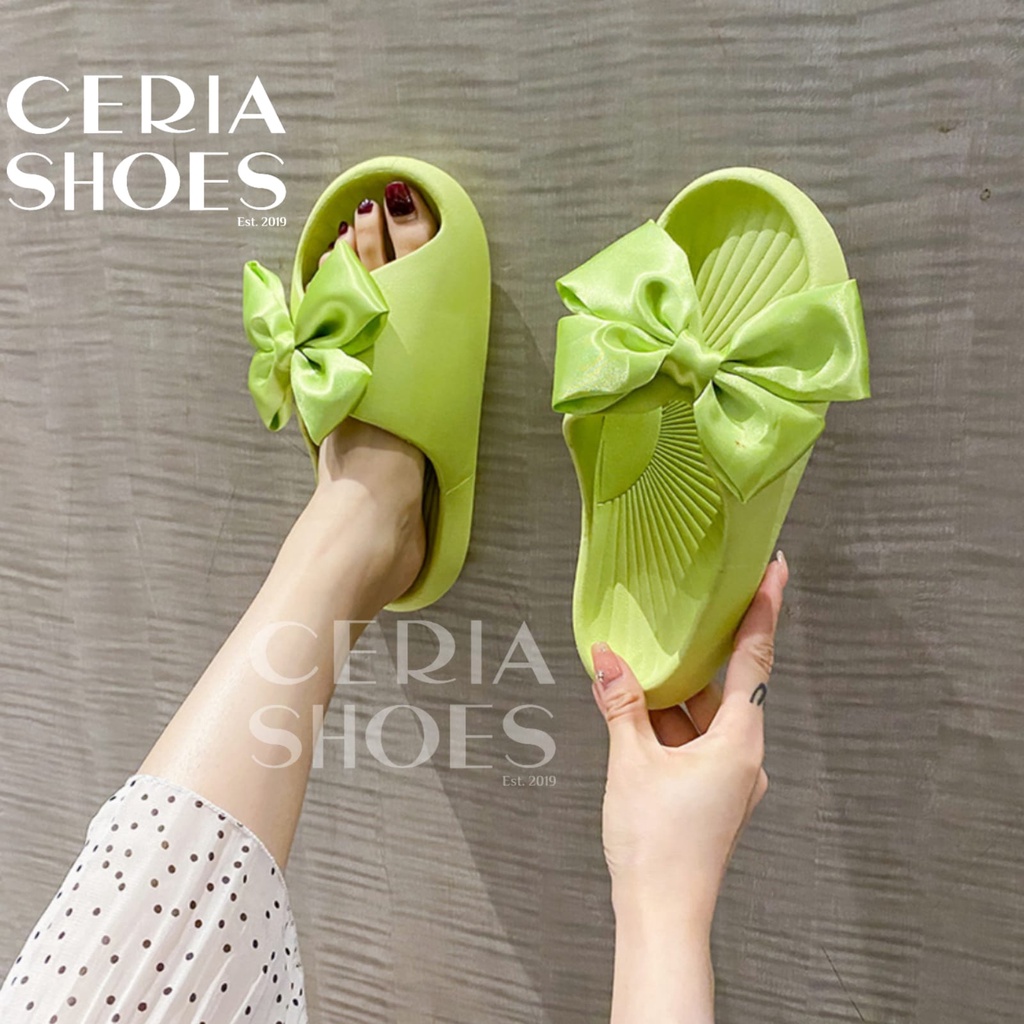 PVC Sandal Slop Jelly Wanita Butterfly Bahan Empuk Elastis Super Soft Rubber Import Korean Sol Non-Slip Summer Sandals