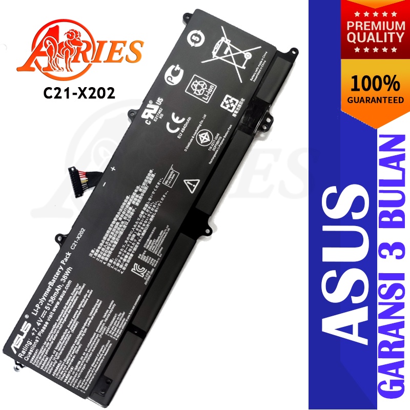 Baterai Laptop Asus VivoBook X201 X201E S200E C21-X202 F201 F201E