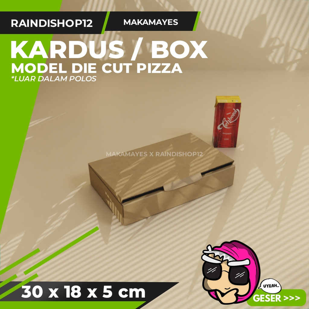 

BOX 30 X 18 X 5 CM KARDUS DIE CUT PIZZA KEMASAN PACKAGING KADO