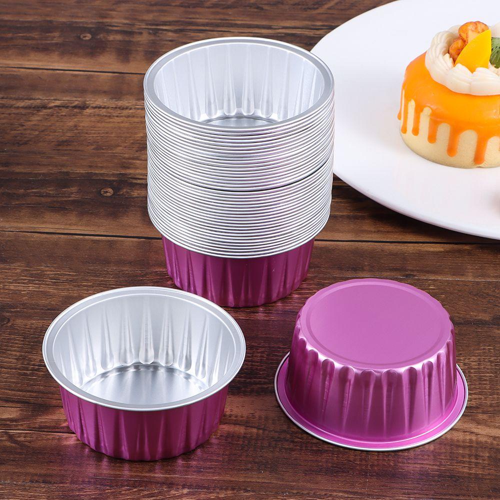 Suyo 10 Set Cup Aluminum Foil 125ml Dengan Tutup Untuk Baking / Pesta Ulang Tahun / Pernikahan