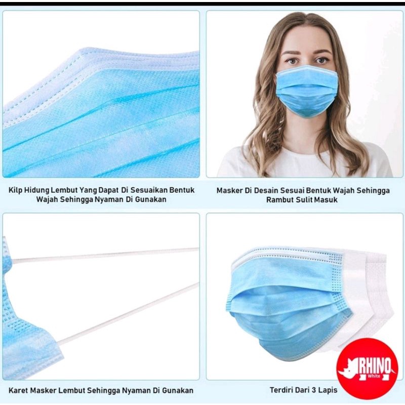 Masker 3Ply Grade Medical Bedah Medis  isi 50 + Box Promo Harga Murah